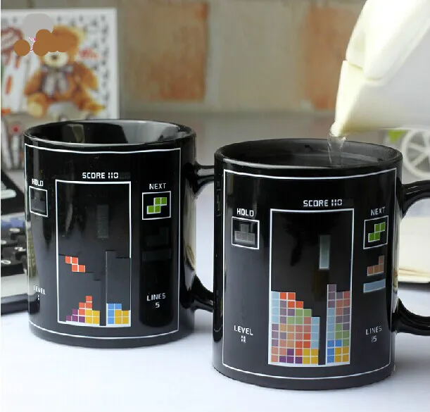 2016 волшебная кружка чашка-Хамелеон для Тетрис черные керамические кружки кофе и