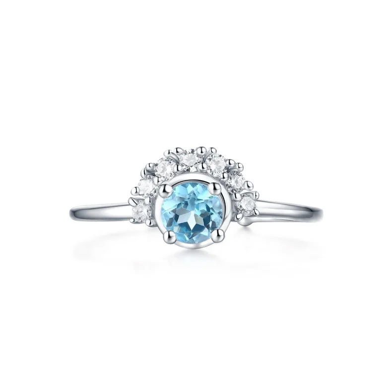 LOZRUNVE original 2018 brand 925 sterling silver jewelry fashion sector blue shine zirconia elegant finger ring women wholesale | Украшения