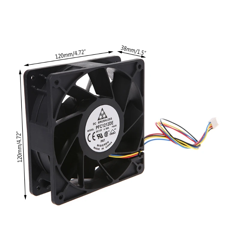 120x120x38 мм бесщеточный DC12V 4.8A 11 лопастной вентилятор охлаждения 12038 Для Delta