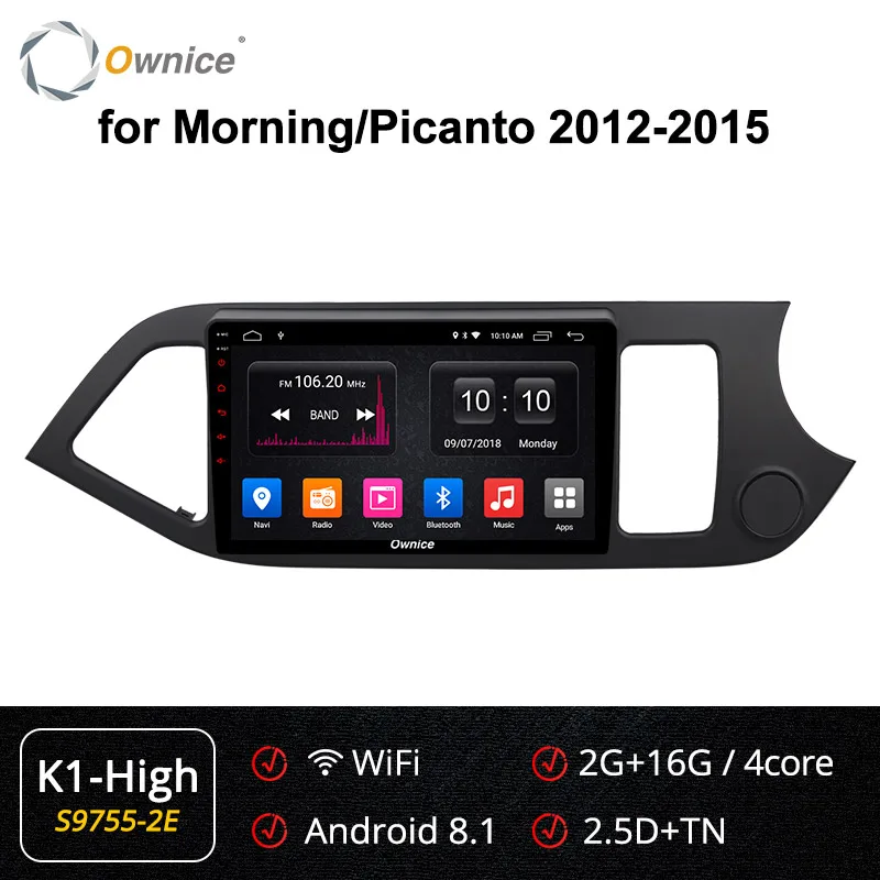 S9755-2 K1-High Ownice Android9.0 Octa Core Car DVD Player GPS Navi Stereo for KIA PICANTO MORNING 2012 2013 k3 k5 k6 4G LTE DSP SPDIF - Цвет: S9755-2 K1-High