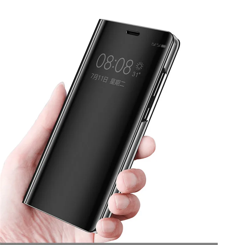 Зеркальные кожаные флип Чехлы для Huawei Mate 10 9 Pro 8 Coque P9 P10 Plus P20 прозрачный умный