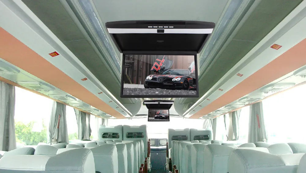 17," TFT светодиодный экран автомобильный монитор FHD1080P монитор с креплением на крыше откидной MP5 плеер Поддержка HDMI/USB/TF/FM/IR/Встроенный Sperker