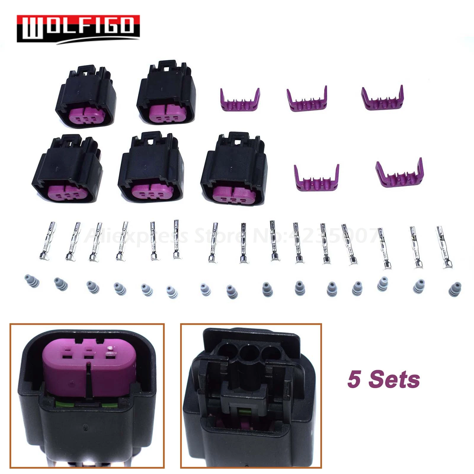 5 Sets no wire WOLFIGO для G-M E85 Flex топлива сенсор разъем косичку w/или w/o провода топливный состав этанол 13577394,13577379, 13577429 - Цвет: 5 Sets no wire