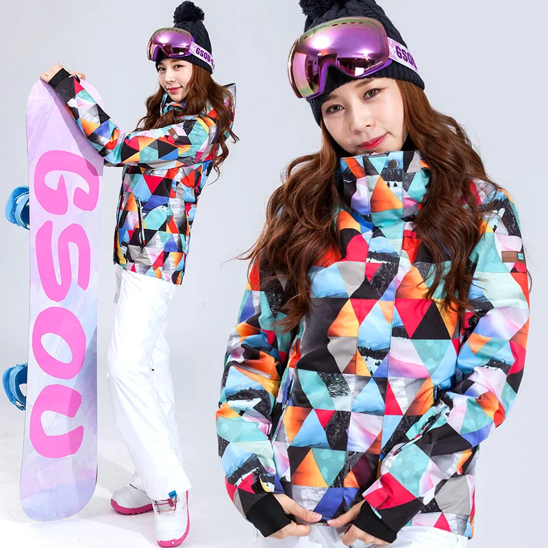 Бесплатная доставка лыжный костюм Gsou для снежной погоды женские костюмы