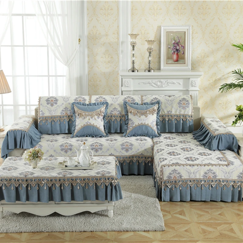 Чехол для дивана из синели в европейском стиле всесезонный нескользящий чехол 20