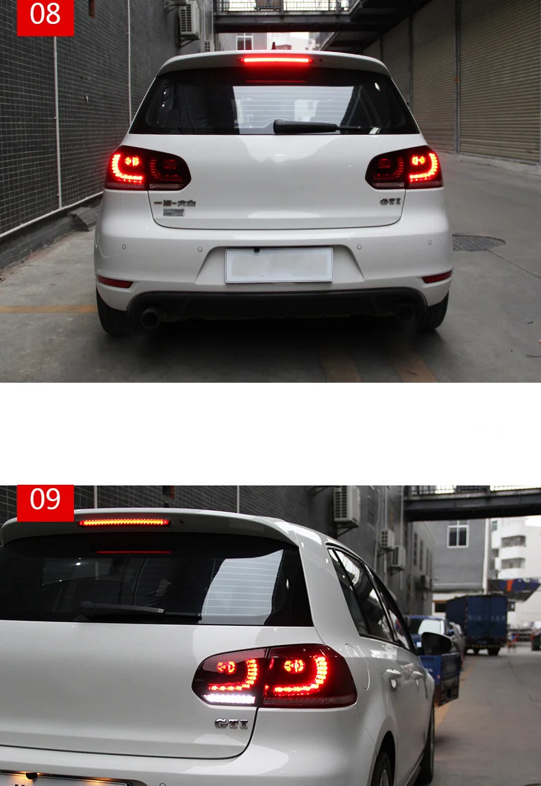 Автомобильный Стайлинг Тюнинг автомобилей задние фонари для VW Golf 6 Golf6 MK6 R20 задних сигнальных огней, светодиодный DRL ходовые фары, противотуманные фары ангельские глазки сзади