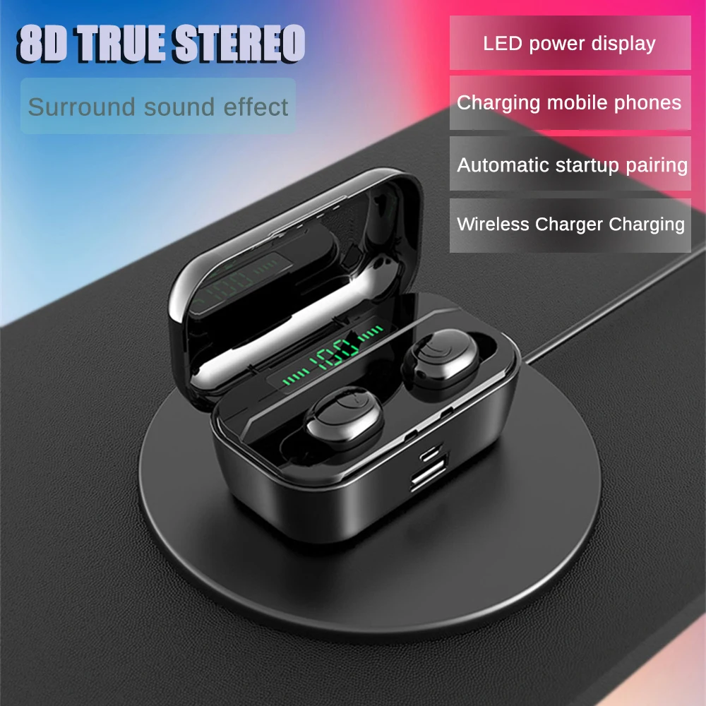 G6S TWS Bluetooth 5 0 наушники 8D стерео беспроводные Водонепроницаемая гарнитура с