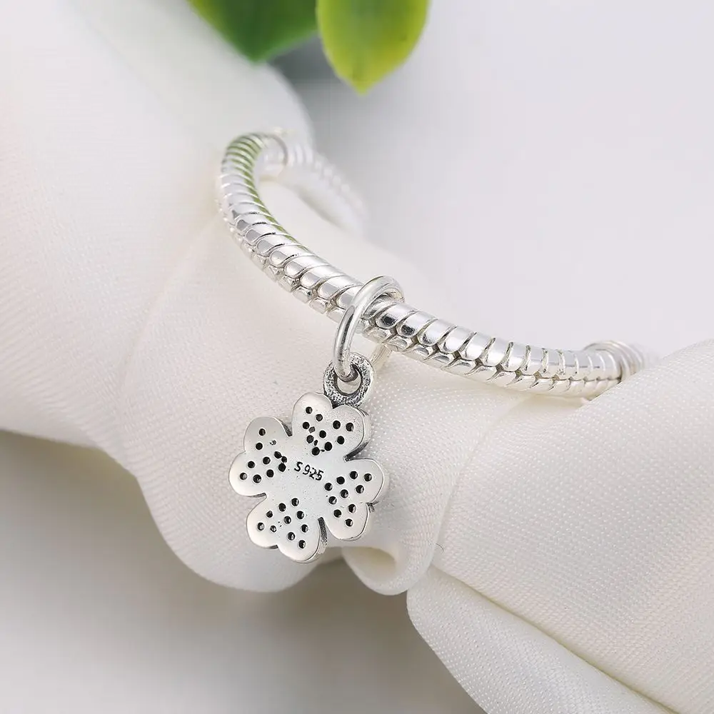 Wybeads Оригинальный Стерлингового Серебра 925 Клевер CZ подвеска моды Европейский