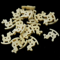 100pcs wood buttons cartoon little horse baby clothes decorative natural wooded button wedding crafts scrapbook diy ornament