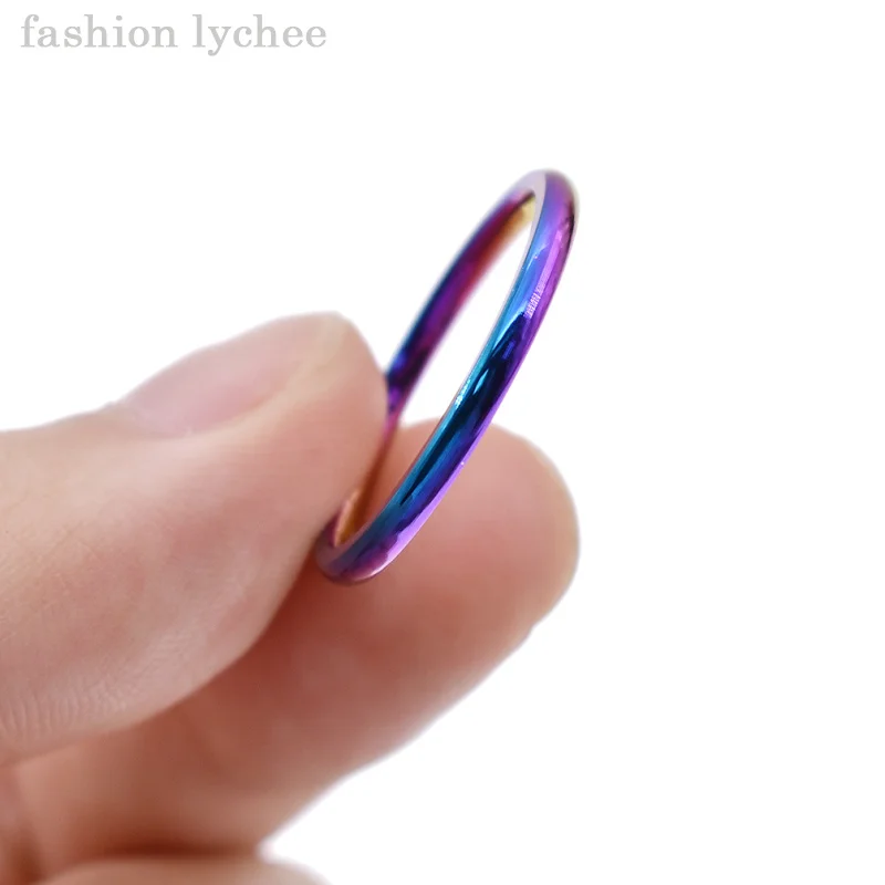 Мода Личи 2 мм титановая сталь цветной Радужный Браслет Модные женские Свадебные