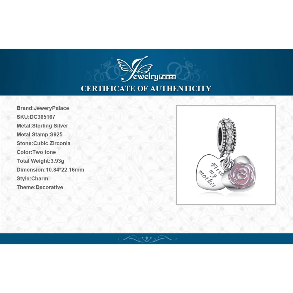 JewelryPalace 925 пробы серебро MternaL Любовь бисер Подвески Fit Браслеты подарки для нее Юбилей Модные украшения Новое поступление