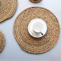 kitchen table mat natural straw placemats cup coaster insulation pad kitchen accessories decoration pad bass decorative dishes