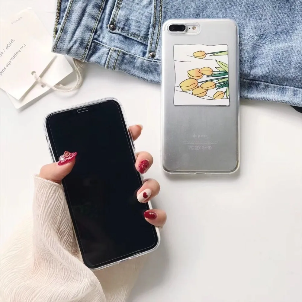 Для iphone X XS XR XSMAX чехол Роскошные цветы прозрачные винтажные ТПУ Силиконовые чехлы