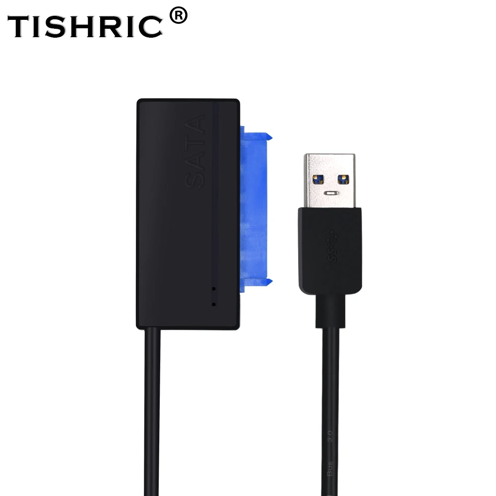 TISHRIC Новейший черный USB 3 0 до 7 + 15 22Pin SATA кабель адаптер для 2 5 ''SSD HDD жесткий диск