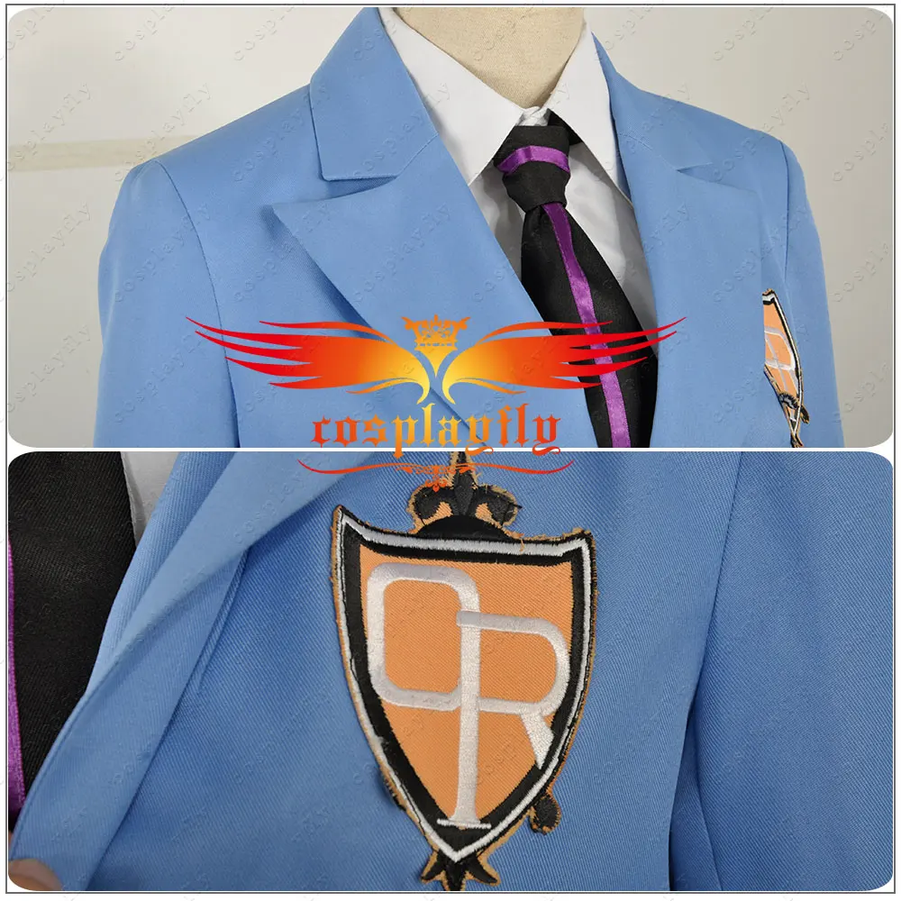 xs-xl) куртка и галстук только Ouran старшеклассник клуб школы Харухи Kyoya Hikaru Takashi синий костюм для косплея