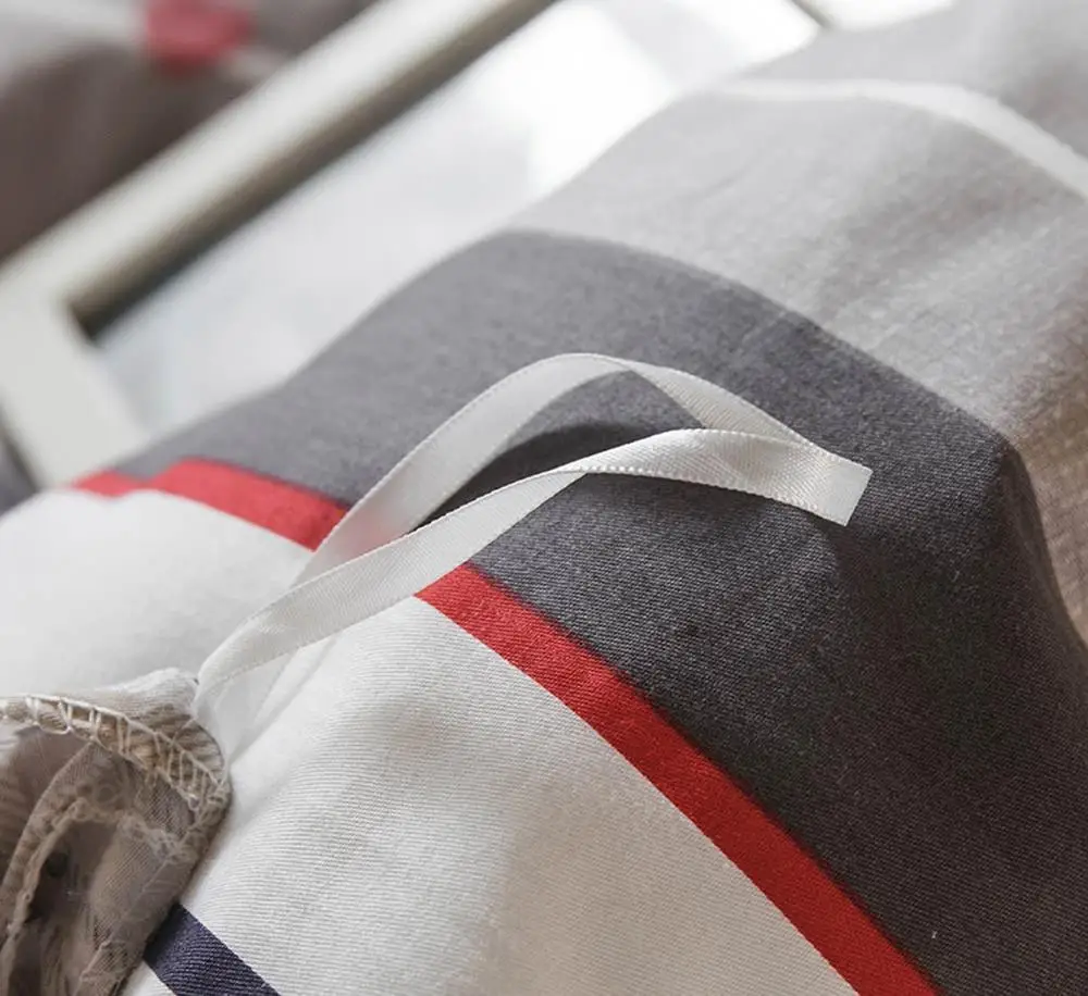 INS/набор постельного белья из 3 предметов в серую и белую полоску с сердечками