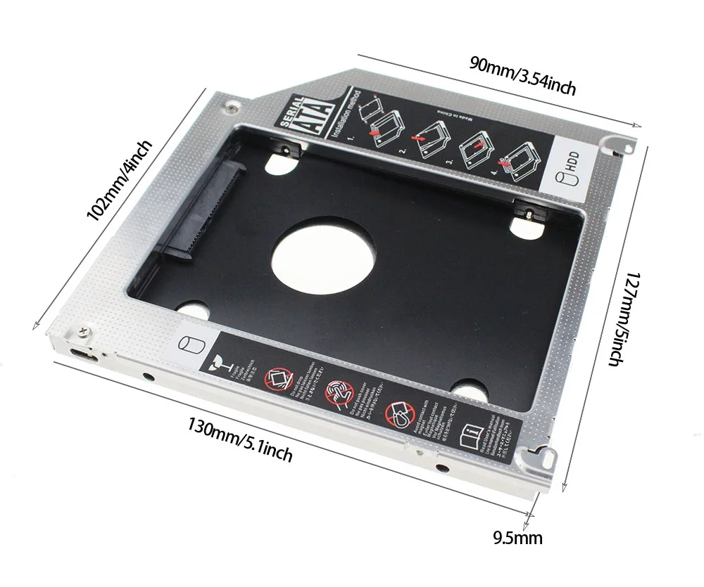 Алюминиевый корпус SATA 3.0 для второго жесткого диска Ninth World Macbook Pro Air