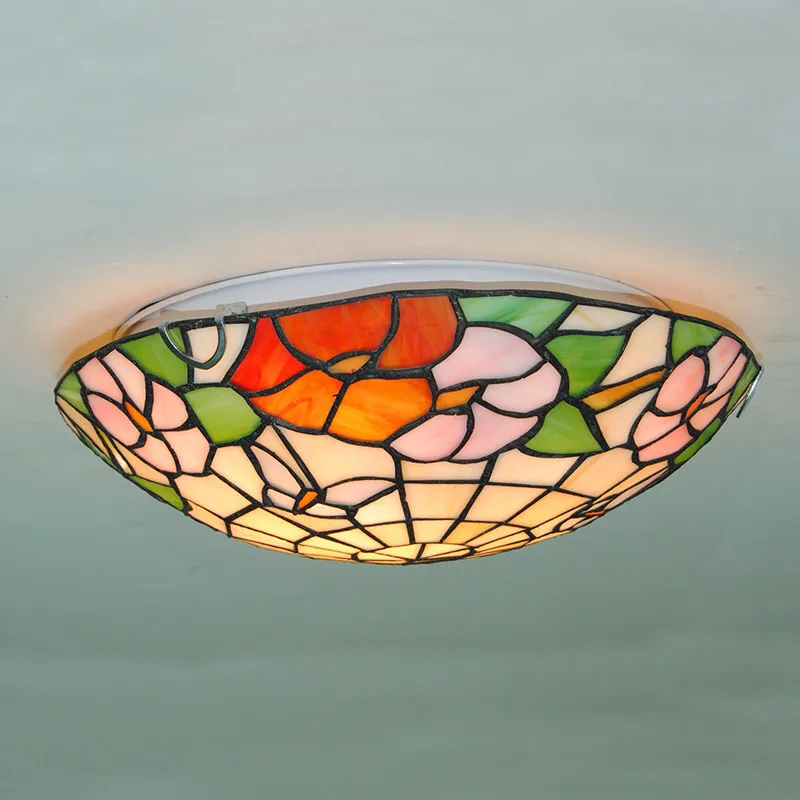 Европейский ретро светильник с бабочками и цветами потолочный 12/16 дюймов