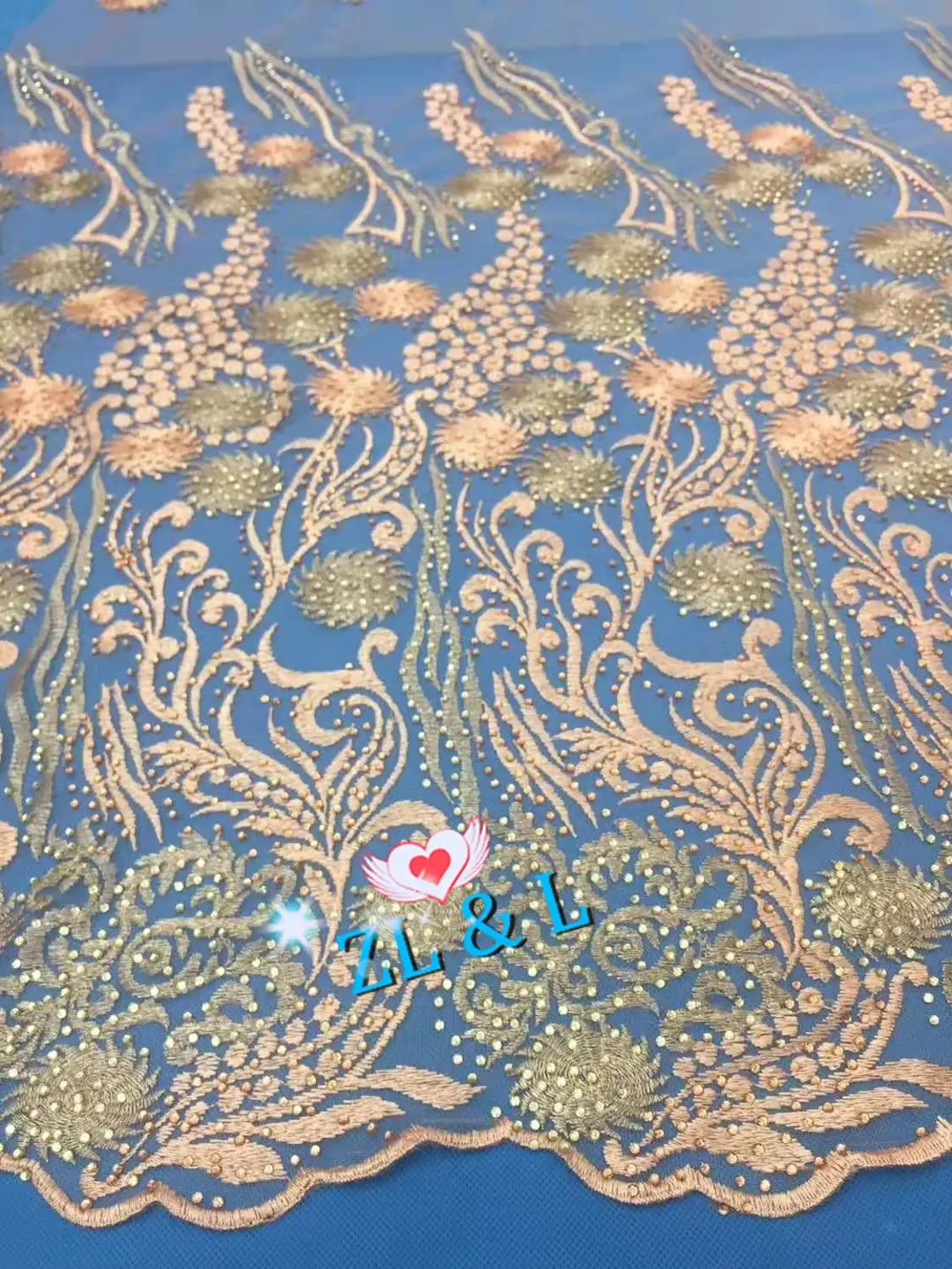 5 yards high quality acrylic hot drilling French mesh embroidery African Nigeria lace fabric suitable for dress DIY | Дом и сад