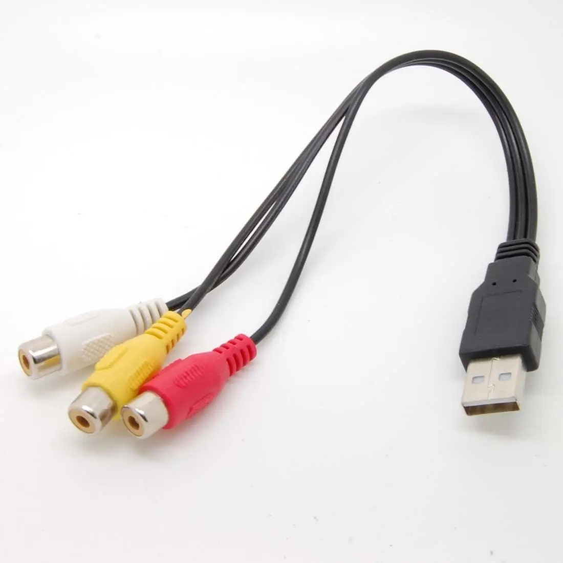 

10pcs USB male to 3 RCA 3rca RGB Female Video Converter Cable HDTV TV