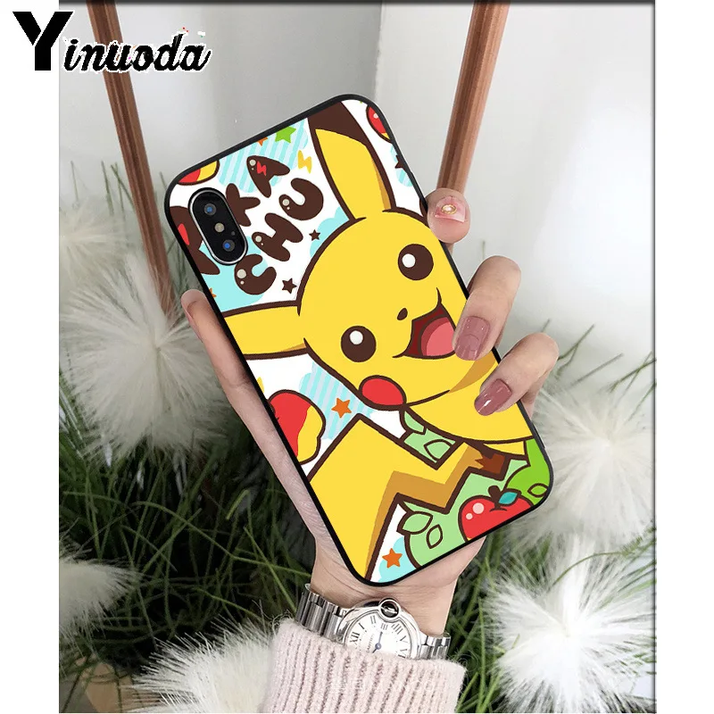 Yinuoda Pokemons Ball thepikachu TPU мягкие Аксессуары для телефонов Чехол для Apple iPhone 8 7 6S Plus X XS MAX 5 5S SE XR чехол