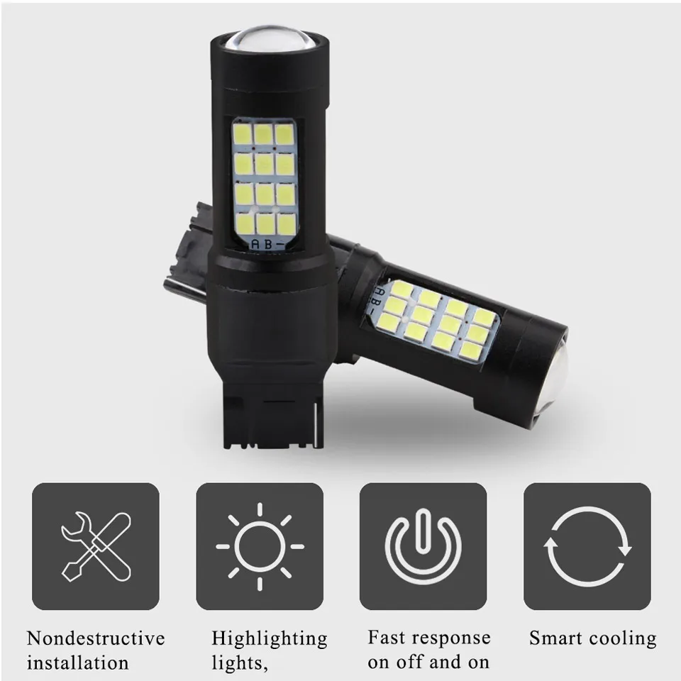 1 шт. DC12V 24V Универсальный 7443 2835 42SMD светодиодный сигнал поворота дневные ходовые