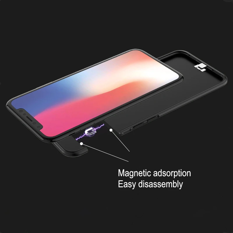 4000 мАч ультра тонкий магнитный чехол для зарядного устройства для iPhone X Внешний внешний аккумулятор чехол для зарядки для iPhone XS чехол для аккумулятора