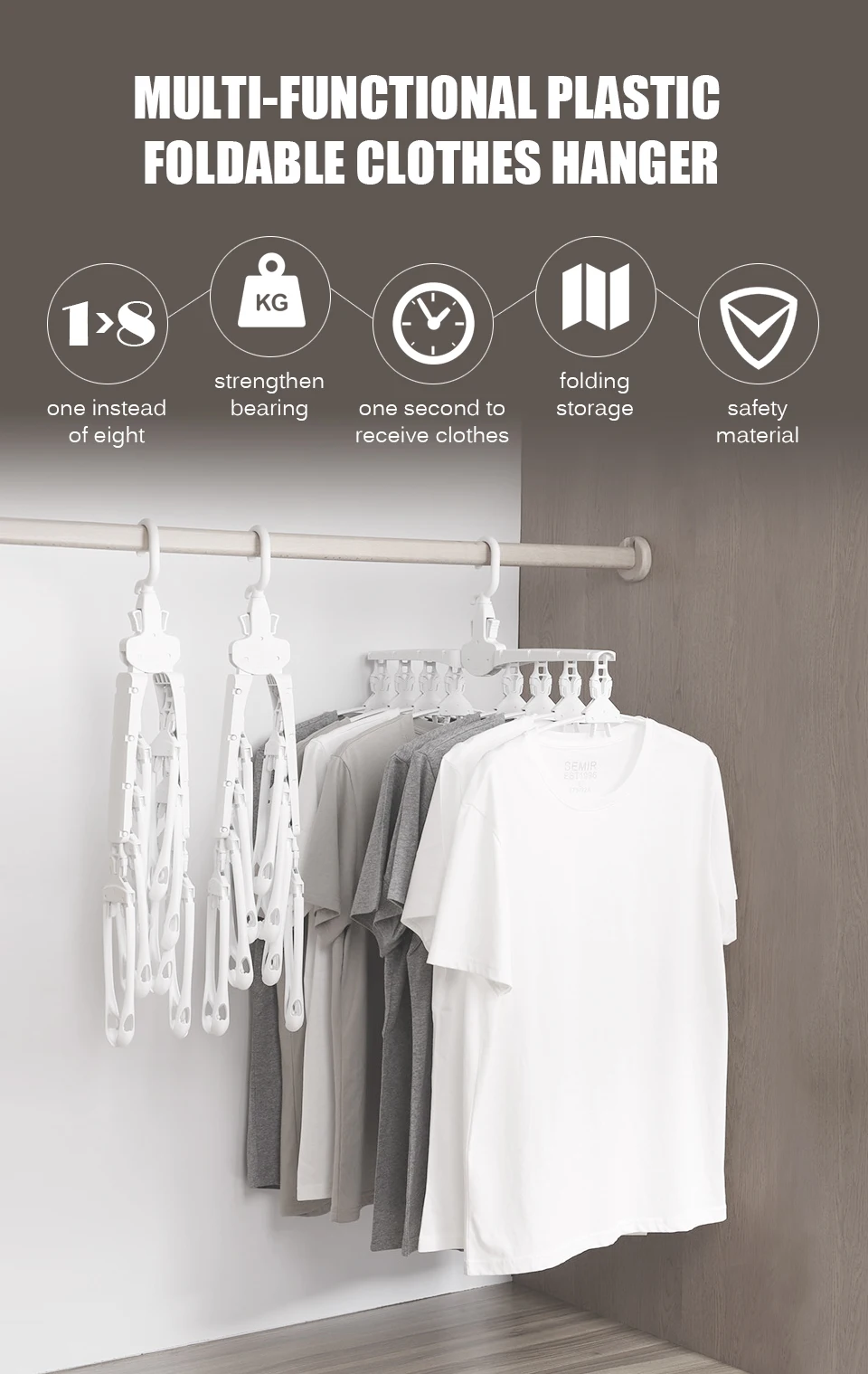 Multifunctional Plastic Foldable Clothes Hanger Save Space Laundry Drying Racks Wardrobe Closet Storage Organizer Clothes Hanger