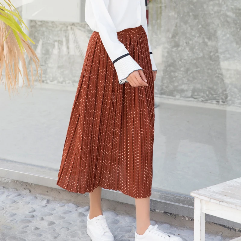 Девушка Свободные в Юбка горошек Для женщин юбки Повседневное леди Kawaii Ins