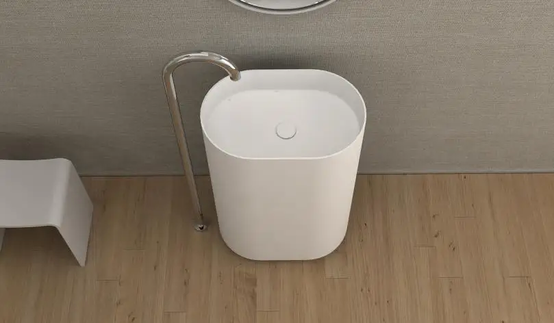 Corian умывальник на пьедестале для ванной комнаты Автономная твердая поверхность