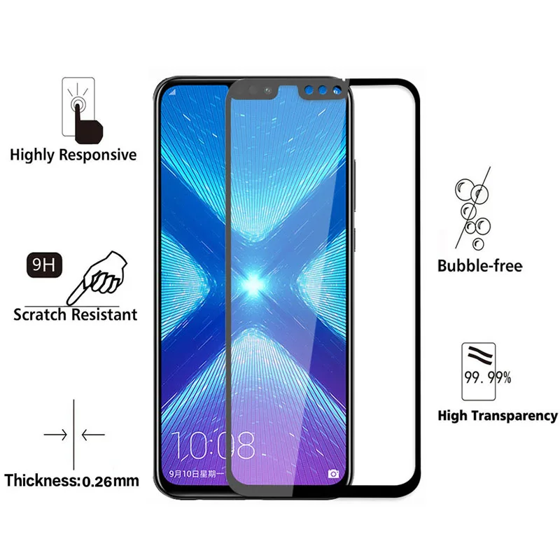 Защитное стекло для Huawei Honor 8x 2 шт. защита экрана закаленное на 10 9 lite полное
