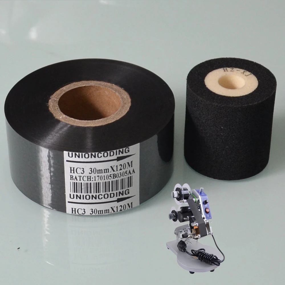 Black Width 25mm length 120M machine hot foil on food industry |