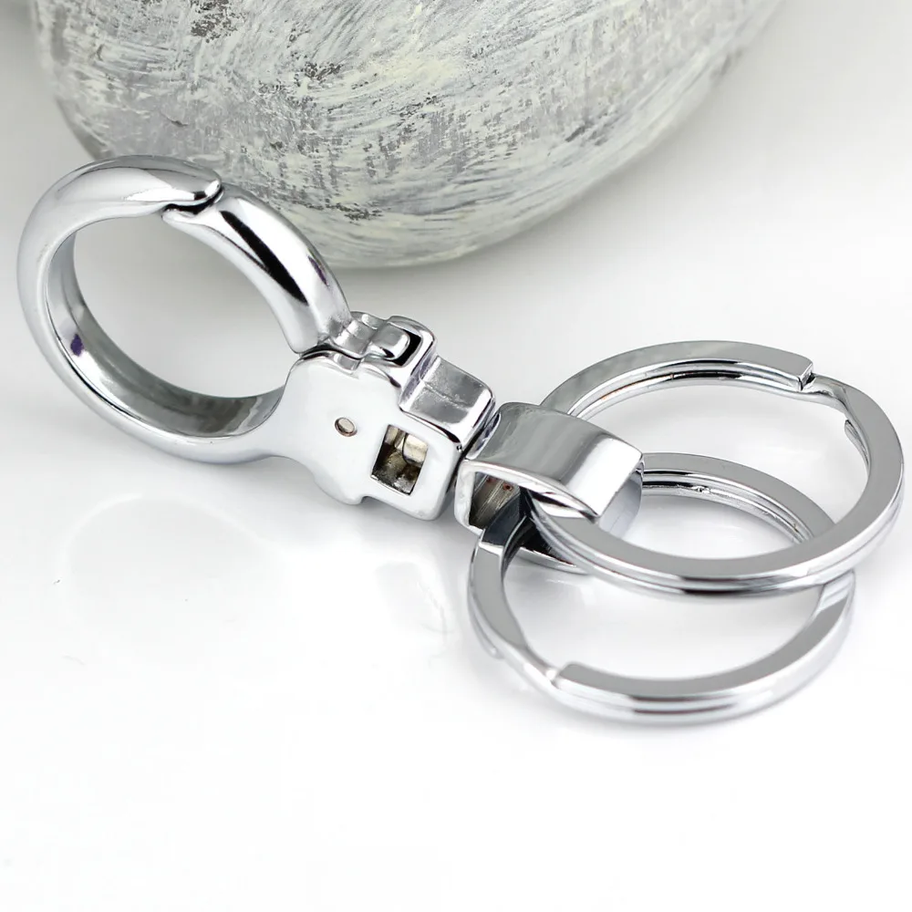 Двойная петля пряжка для брюк поясной ремень зажим полированный серебряный