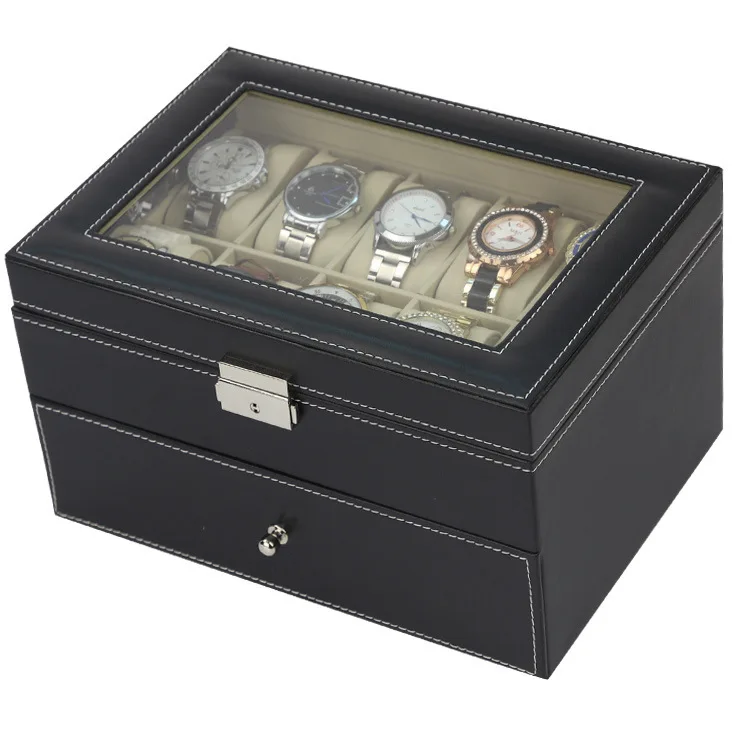 Черный шитье из искусственной кожи Store 2 слойный демонстрационный чехол с