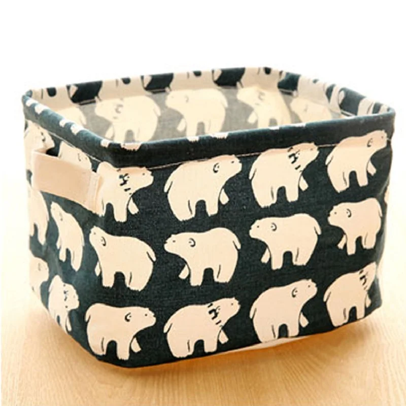 Новая женская настольная коробка для хранения домашний хлопковый органайзер