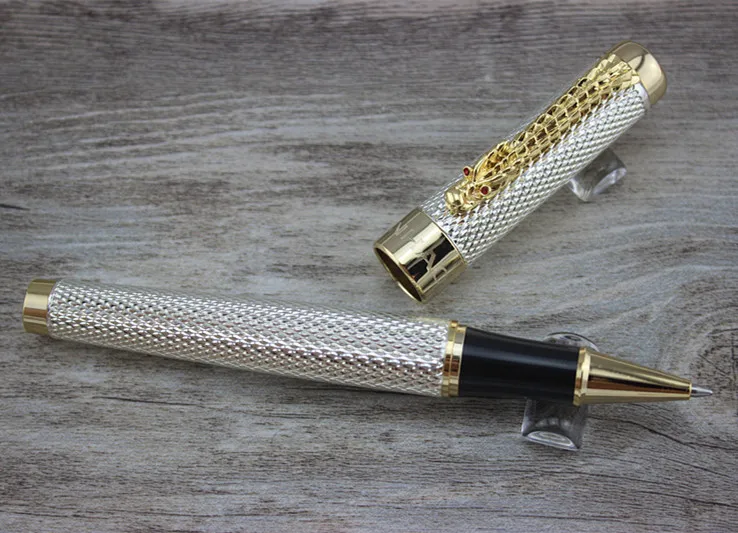 Ручка шариковая JINHAO 1 шт./лот 1200 ручки серебряные с золотым зажимом деловая