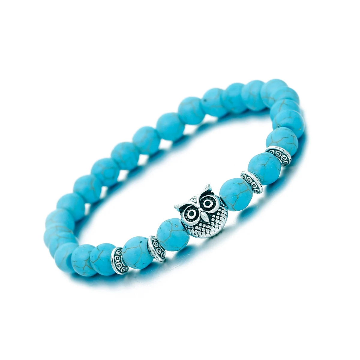 

Браслет-Шарм из сплава в виде совы с натуральным камнем, 2018 цветов