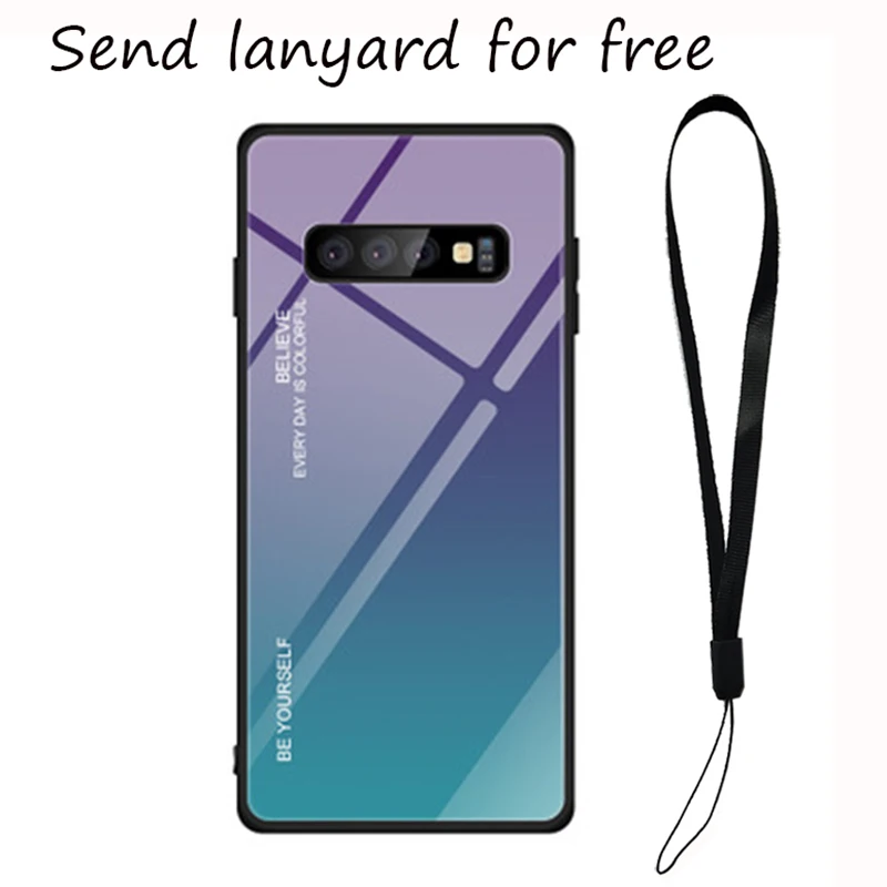 Градиентный чехол из закаленного стекла для Samsung Galaxy s8 s9 plus S10 5G s7 A5 A7 2017 J4 Plus J8 J6 A6 A8