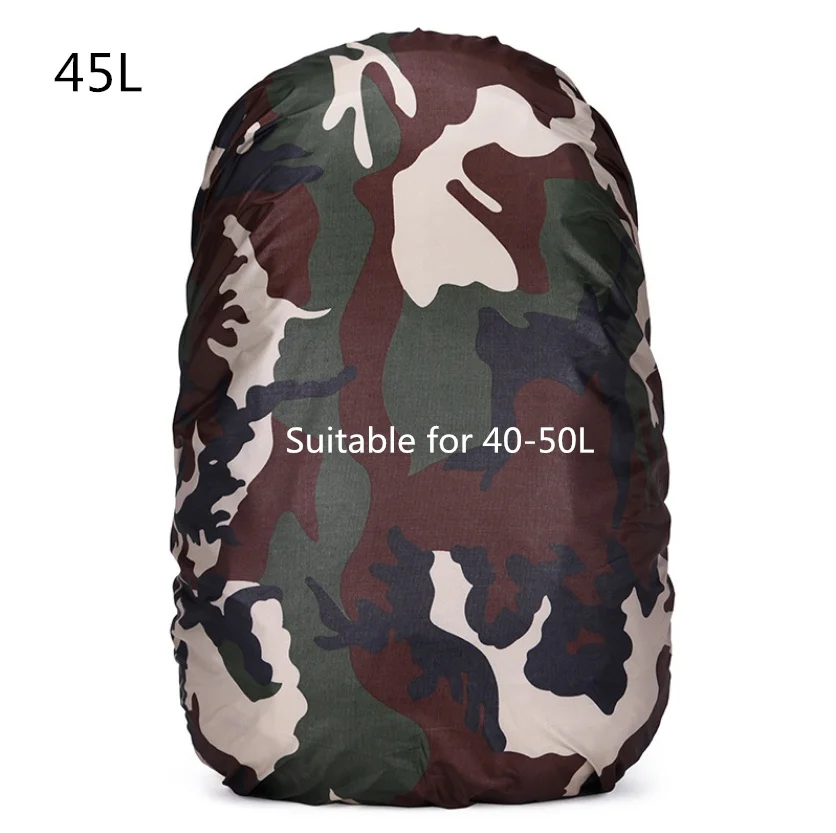 45L Camouflage Mount Chain 20-80L регулируемый водонепроницаемый рюкзак с защитой от пыли дождевик Портативный Сверхлегкий плечевой защита наружные инструменты для пешего туризма - Цвет: 45L Camouflage