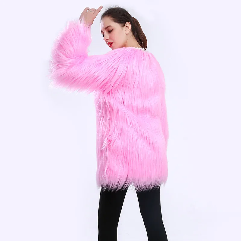 Шуба женская теплая с длинным рукавом|Куртки из искусственного меха| |