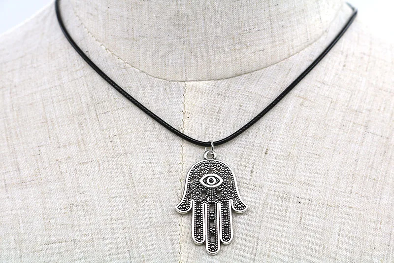 В богемном стиле винтаж &quotРука Фатимы&quot ожерелья с подвесками Женская обувь в