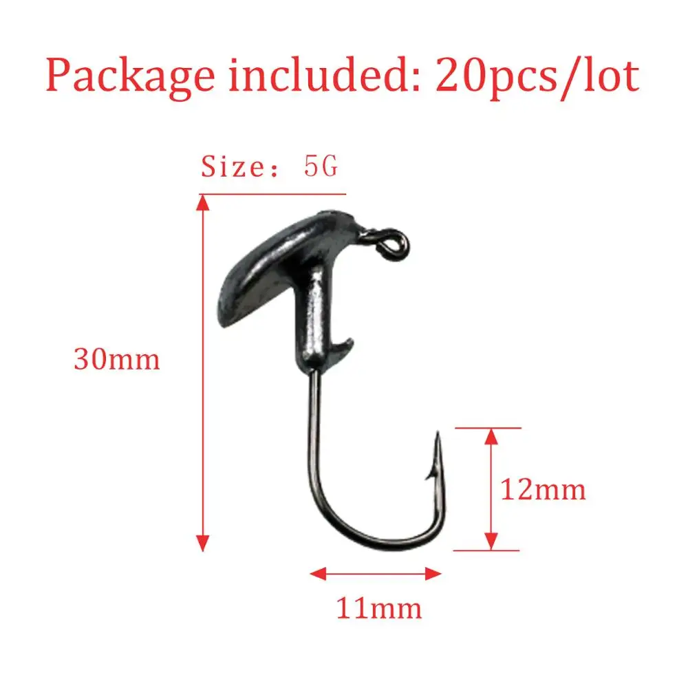 20pcs 5g 20 шт./лот Перейти джиг-головки рыболовный крючок 3,5 г 5 г 7 г 10 г 14 г стакан анти- висит трава привести голову Крючки рыболовные мягкие приманки аксессуары рыбалка рыболовные принадлежности крючки рыболовные - Цвет: 20pcs 5g