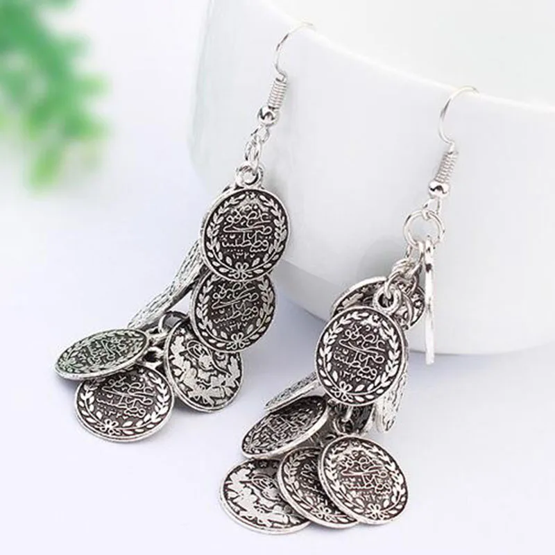 Нильсен Для женщин Серьги диких ретро маленькие круглые карты наборный ухо