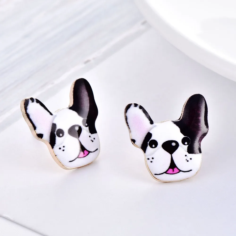 Женские серьги гвоздики в виде животных с эмалью|dog stud earrings|fashion earringslittle earrings |
