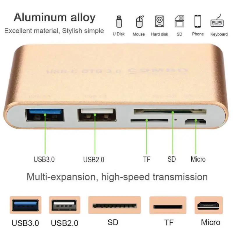 USB-C to USB 3.0 Usb2.0 SD/TF Card Reader Micro usb Type-C Adapter High Speed Combo Hub Converters For Macbook Air for Dell XPS |