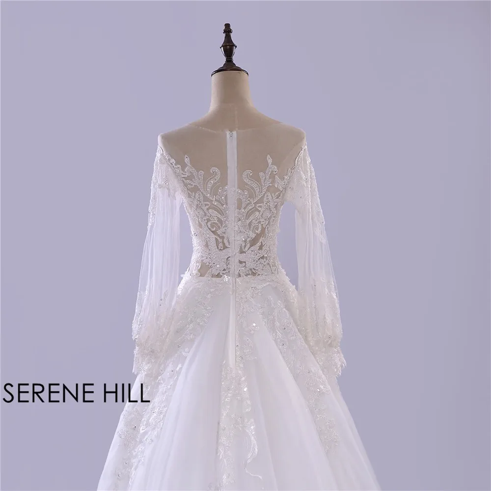 Vestido De Noiva белое Тюлевое свадебное платье с вышивкой с длинными рукавами сексуальное свадебное платье невесты Serene Hill HA2031