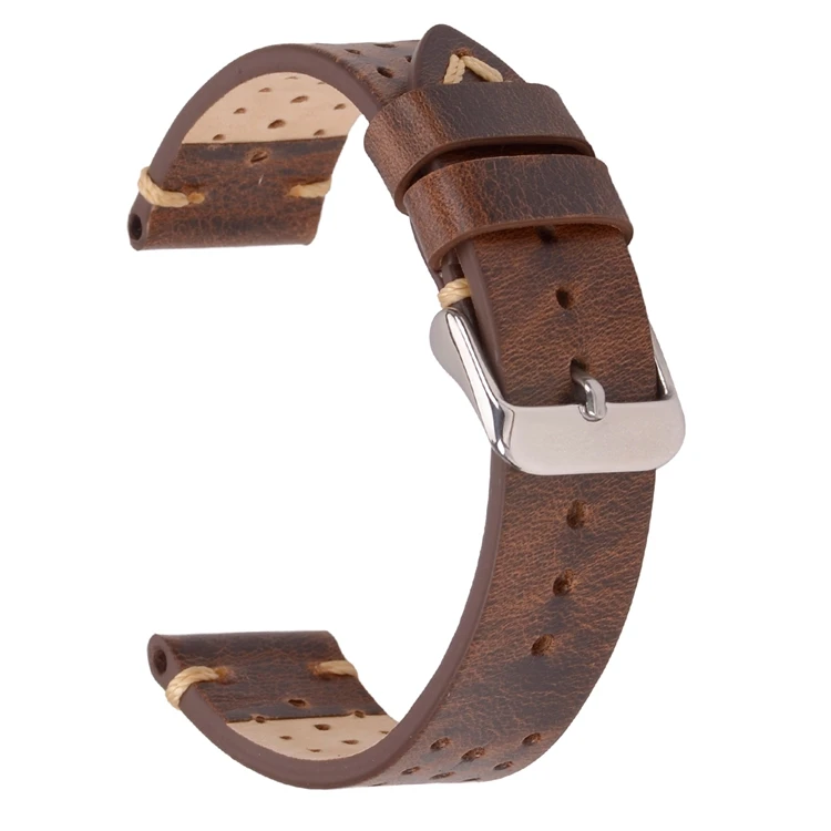 Retro Brown EACHE Racing замшевая кожа масло кожаный ремешок для часов для мужчин 18 мм 20 мм 22 мм - Цвет ремешка: Retro Brown