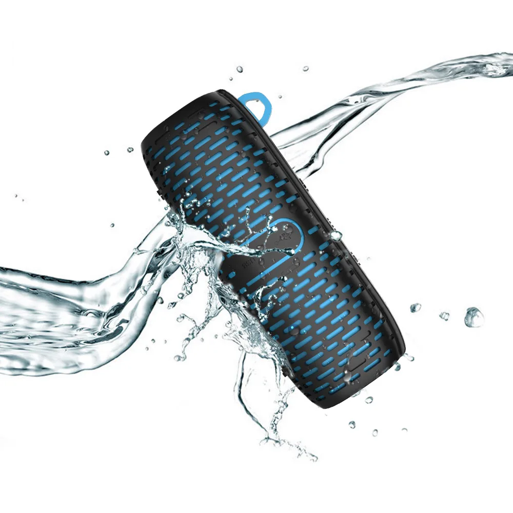 Lewinner новые водонепроницаемы переносной динамик стерео беспроводной Bluetooth динамик s с ультра басами HiFi Звук громкий динамик для улицы - Цвет: Синий