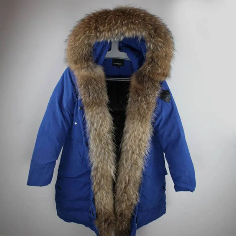 Большой натуральный мех енота 2018 Новая модная зимняя куртка Женские супер теплые