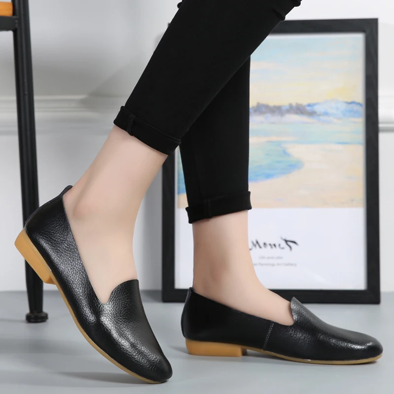 Женская Белая обувь на плоской подошве женские кожаные лоферы ручной работы